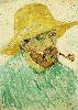 Vincent Van Gogh. Self-Portrait with Pipe and Straw Hat.