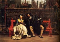 Джеймс Тиссо. Фауст и Маргарита в саду. 1861. Холст, масло. Частная коллекция.